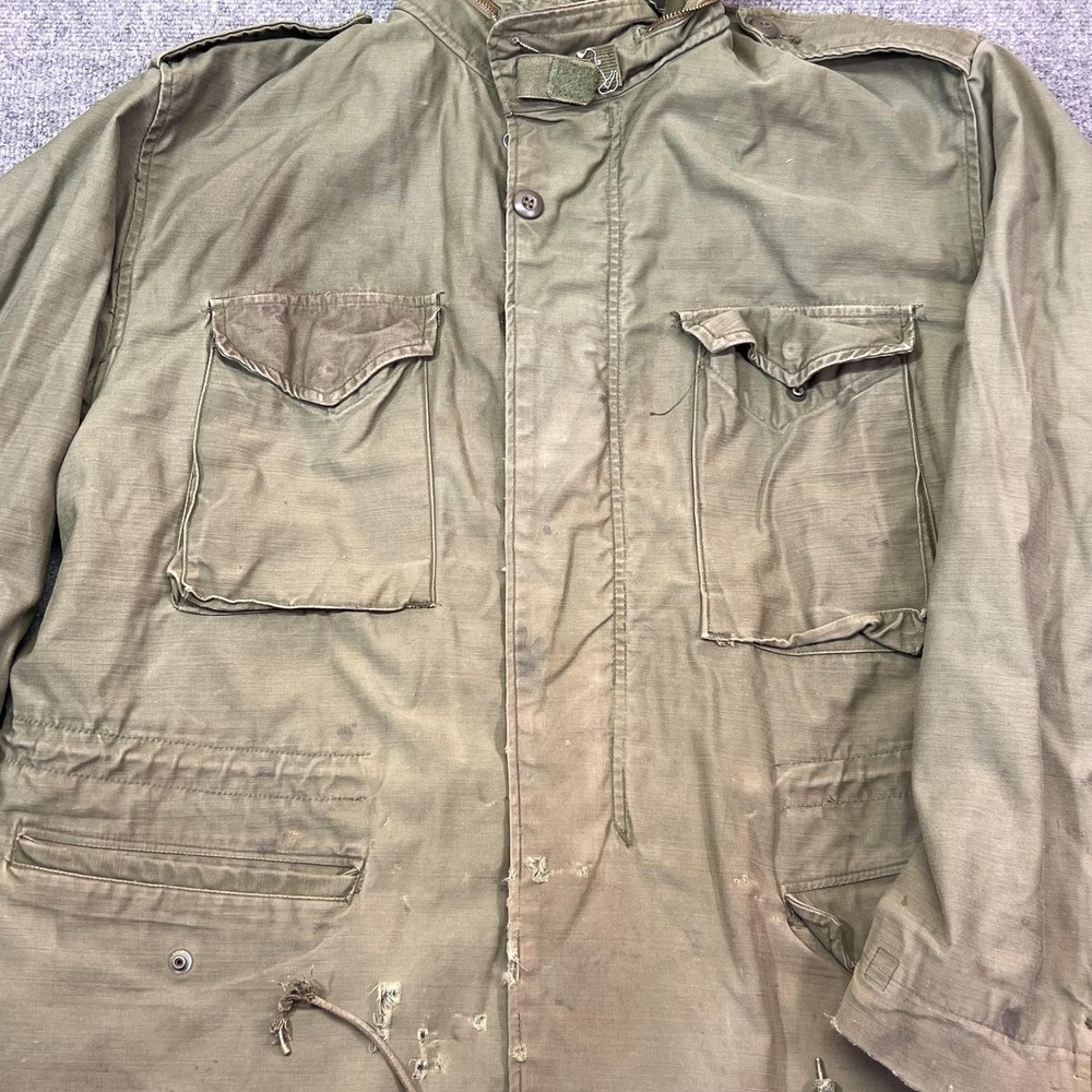 Vintage Alpha Industries Coat Mens XL Green Canvas Cold Weather Field OG-107 - Picture 5 of 14